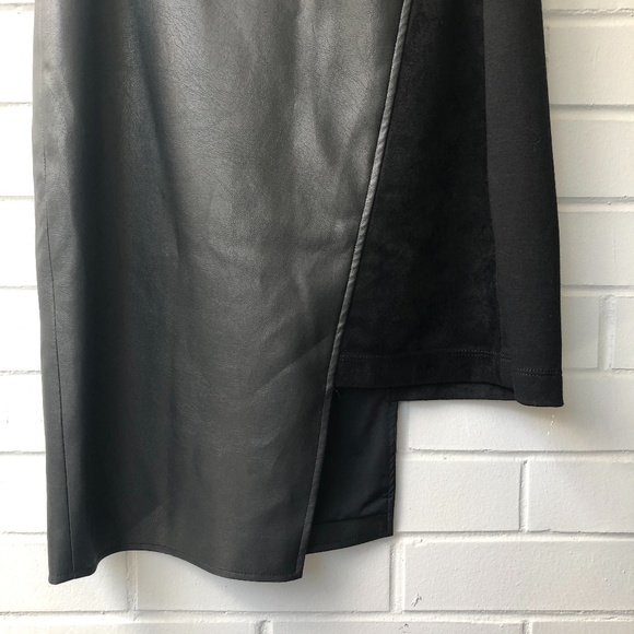 NWT - BCBGMaxazria Vegan Leather/Suede Sheath Dress - Picture 3 of 8